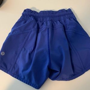 Blue Lululemon longer shorts size 2.